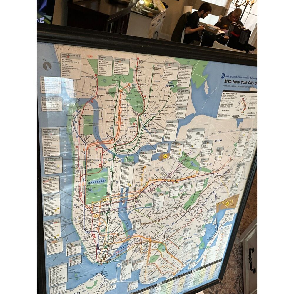 New York City MTA Subway map framed decorator piece must see - Picture 5 of 13